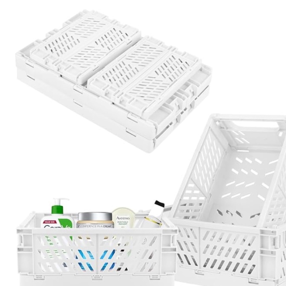 Weraher Plastic Storage Baskets for Desk Organizing, Office Drawer Organizer, 2